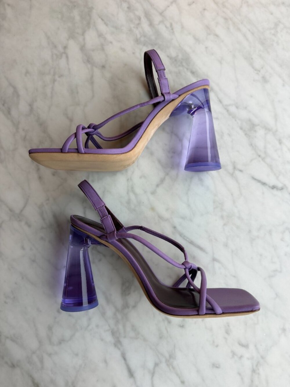 Staud Leanne Knotted Leather Sandal in Lilac - Picture 6 of 6